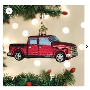 New! Old World Christmas Red Pickup Truck Glass Ornament